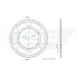 ESJOT Kettenrad, 48 Zähne Stahl,