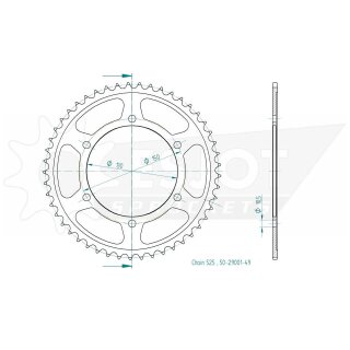 ESJOT Kettenrad, 49 Zähne Stahl,
