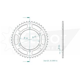 ESJOT Kettenrad, 44 Zähne Stahl,