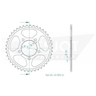 ESJOT Kettenrad, 42 Zähne Stahl,