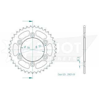 ESJOT Kettenrad, 39 Zähne Stahl,