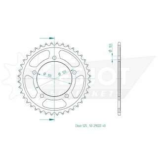 ESJOT Kettenrad, 40 Zähne Stahl,