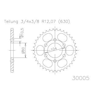 - Kein Hersteller - Kettenrad, 38 Zähne Stahl,