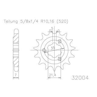 ESJOT Kettenritzel, 15 Zähne Stahl,