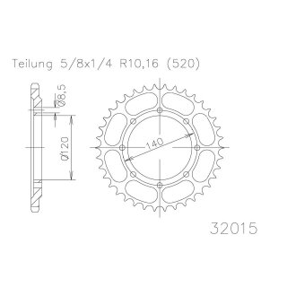 ESJOT Kettenrad, 43 Zähne