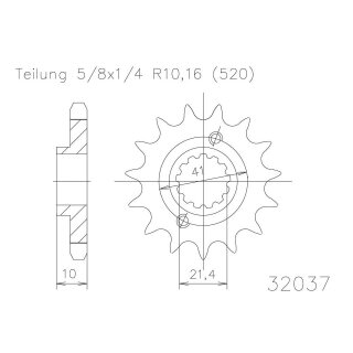 ESJOT Kettenritzel, 13 Zähne Stahl,