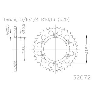 ESJOT Kettenrad, 45 Zähne Stahl,