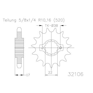 ESJOT Kettenritzel, 14 Zähne