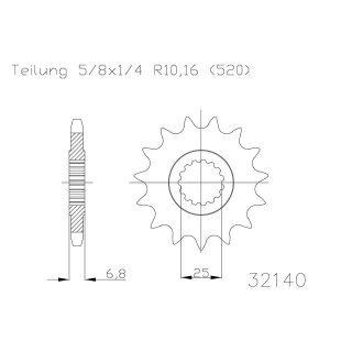 ESJOT Kettenritzel, 15 Zähne Stahl,