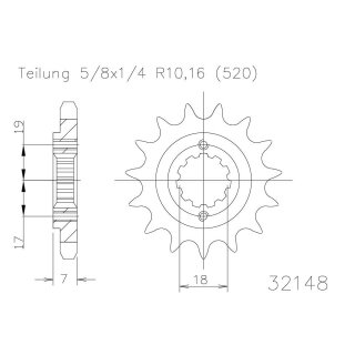 ESJOT Kettenritzel, 13 Zähne