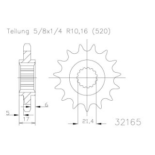 ESJOT Kettenritzel, 15 Zähne Stahl,