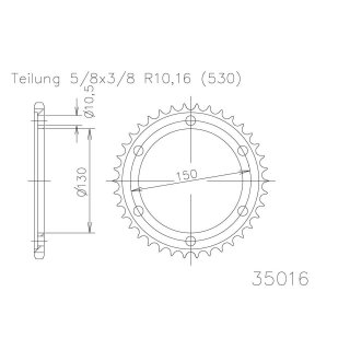 ESJOT Kettenrad, 38 Zähne Stahl,