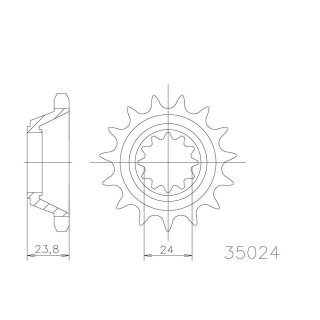 SUN STAR Kettenritzel, 18 Zähne Stahl,