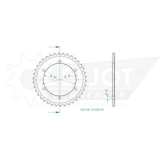 ESJOT Kettenrad, 38 Zähne Stahl,