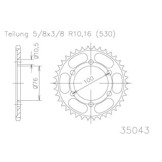ESJOT Kettenrad, 43 Zähne