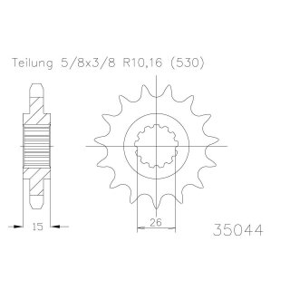 ESJOT Kettenritzel, 17 Zähne Stahl,