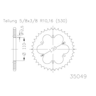 ESJOT Kettenrad, 36 Zähne Stahl,