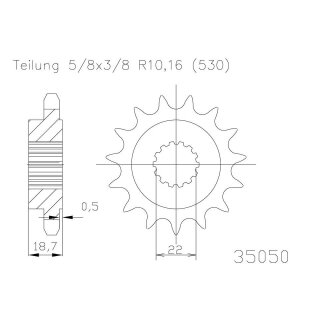 ESJOT Kettenritzel, 14 Zähne