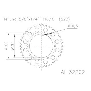 ESJOT Alu-Kettenrad, 46 Zähne