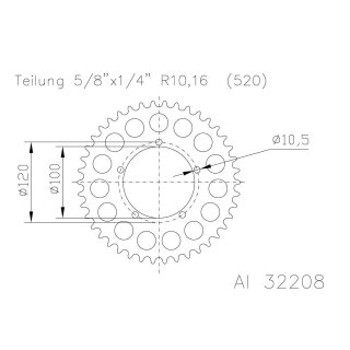 ESJOT Alu-Kettenrad, 47 Zähne Stahl,