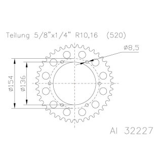 ESJOT Alu-Kettenrad, 47 Zähne