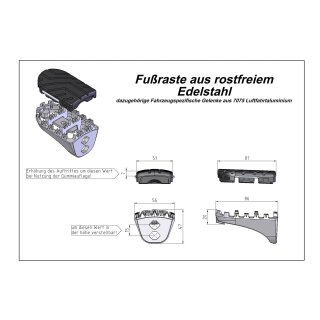 Fußrasten-Kit Honda XL 600 V 87-96, CRF 1000 L 15-17, XRV...