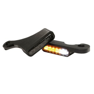 HeinzBikes LED Armaturen Blinker-Positionslicht-Kombination SOFTAIL Modelle 15-, schwarz Aluminium, schwarz