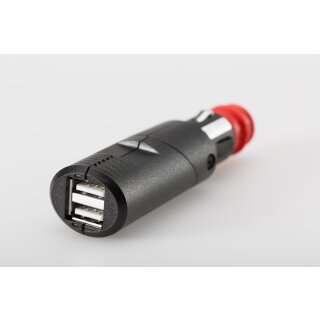 USB-Doppel-Ladebuchse mit Universalstecker Für Zigarettenanzün / KFZ-Steckd 2x2100 mA 12V