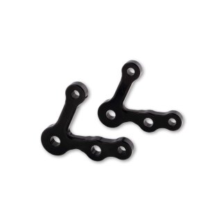 LSL Lampenstreben-Set 40mm, mit Blinkeraufnahme, schwarz Aluminium, schwarz