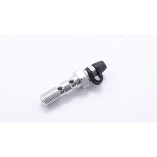 LSL Alu-Doppelhohlschraube M10x1.00, silber, mit Entlüfternippel Aluminium, silber