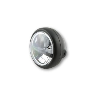 HIGHSIDER 5 3/4 Zoll LED-Scheinwerfer PECOS TYP 5, sw matt, sw Blende, seitl. Befest. Stahl, schwarz
