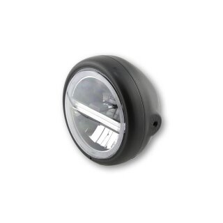HIGHSIDER 5 3/4 Zoll LED-Scheinwerfer PECOS TYP 6 mit TFL, sw matt, seitl. Befest. Stahl, schwarz