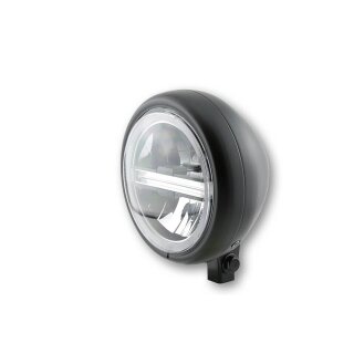 HIGHSIDER 5 3/4 Zoll LED-Scheinwerfer PECOS TYP 6 mit TFL, sw matt, untere Befest. Stahl, schwarz