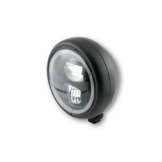 HIGHSIDER 5 3/4 Zoll LED-Scheinwerfer PECOS TYP 7 mit Standlichtring, sw matt, untere Befest. Stahl, schwarz