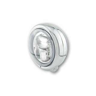 HIGHSIDER 5 3/4 Zoll LED-Scheinwerfer PECOS TYP 7 mit Standlichtring, chrom, untere Befest. Stahl, chrom