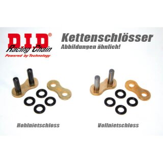 D.I.D. Hohlnietschloss 50 NZ 530er Teilung Stahl, gold