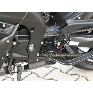 LSL Ersatzteil für 2Slide Rastenanlage 118Y094RT, Schaltseite, YZF-R1, 04-06 Aluminium, schwarz