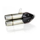 IXIL L5X-Hyperlow-Komplettanlage Kymco AK 550, Dualexit, mit Kat., E-geprüft, (Euro4) Edelstahl, silber