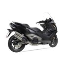 IXIL L5X-Hyperlow-Komplettanlage Kymco AK 550, Dualexit, mit Kat., E-geprüft, (Euro4) Edelstahl, silber