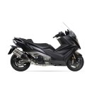 IXIL L5X-Hyperlow-Komplettanlage Kymco AK 550, Dualexit, mit Kat., E-geprüft, (Euro4) Edelstahl, silber