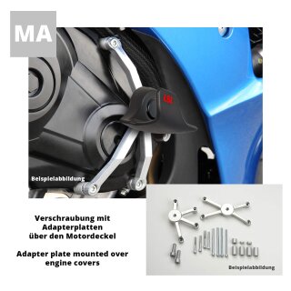 LSL Ersatzteil für Crash-Pad Kit 550K104, KAWASAKI Z 750 04-06/1000, 03-06 , silber