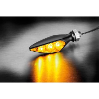 Kellermann Blinker Rhombus S Extreme, schwarz, klares Glas, VR / HL, Stück