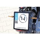 HIGHSIDER CNC Kennzeichen Halteplatte mit Uni- Halter Typ 2, schwarz eloxiert Aluminium, schwarz