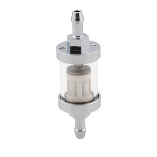 - Kein Hersteller - Benzinfilter Chrom/Glas, Anschlußweite 6-7 mm