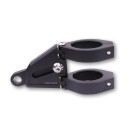 HIGHSIDER CNC Alu Lampenhalter Set EXTEND für Ø 47-49-50-52-54 mm, längenverstellbar, schwarz Aluminium, schwarz