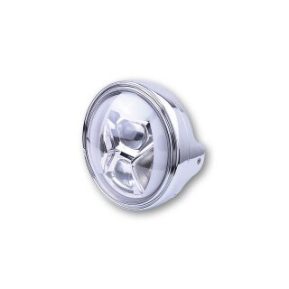 HIGHSIDER 7 Zoll LED Scheinwerfer LTD TYP 8 mit TFL, Kurvenlicht Stahl, chrom