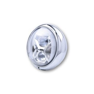 HIGHSIDER 7 Zoll LED Scheinwerfer HD-STYLE TYP 8 mit TFL, Kurvenlicht Stahl, chrom