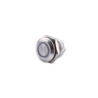 HIGHSIDER Taster Edelstahl mit LED Leuchtring in verschiedenen Farben (M12), Stück , silber/weiß